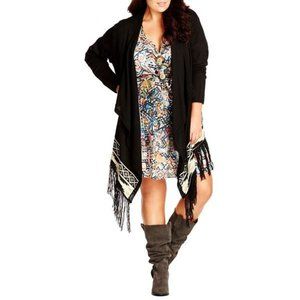 City Chic Geo Trim Cardigan (Size 16)